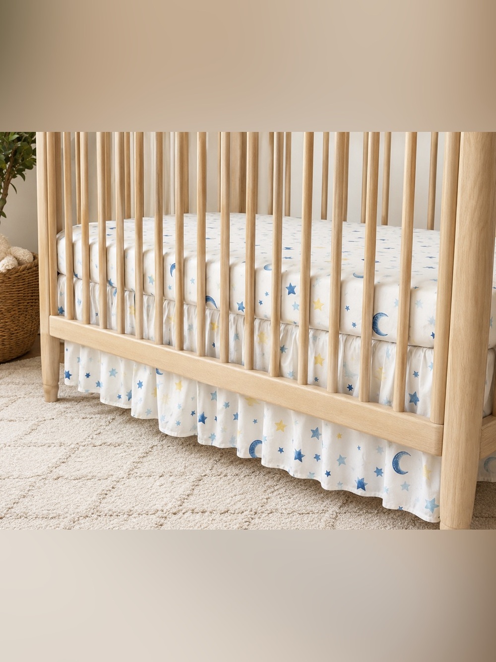 Pottery Barn Kids Cotton Celestial Crib Skirt Fitted Sheet Set